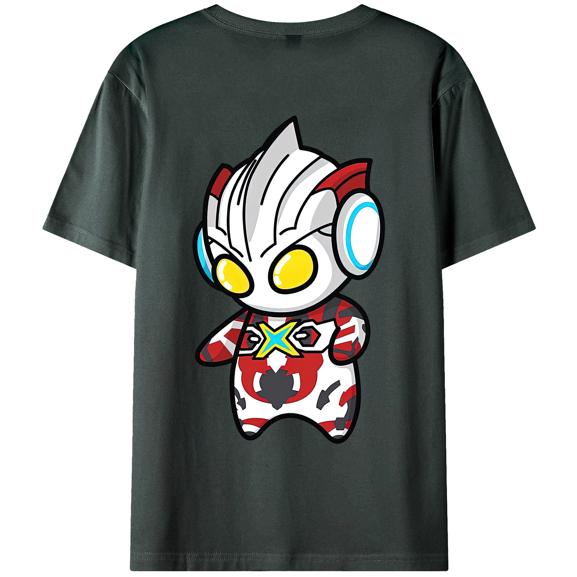 （画像用） ウルトラマン Ultraman 綿100％ メンズ半袖Tシャツ（バックプリント） 通気性